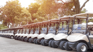 row of golf carts